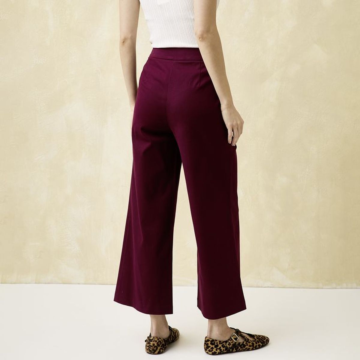 UNIVERSITY CLUB - Pantalón Recto Mujer Tiro medio de Algodón Iniversity Club