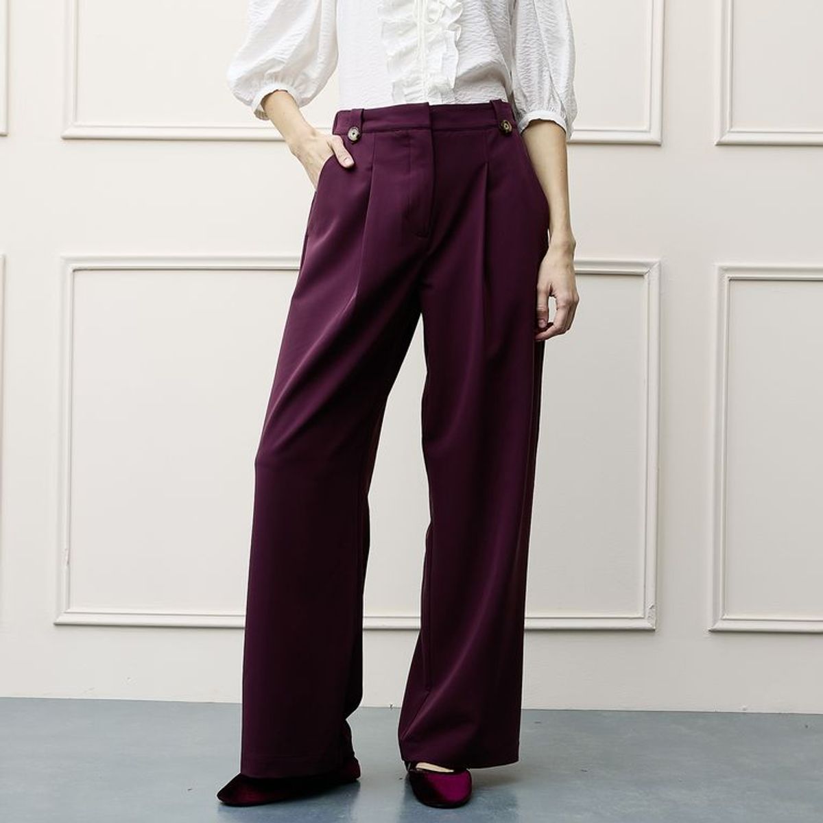 BASEMENT - Pantalón Wide leg Mujer Tiro medio Basement