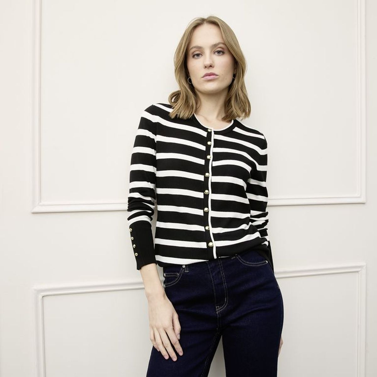 BASEMENT - Cardigan Mujer de Rayas Basement