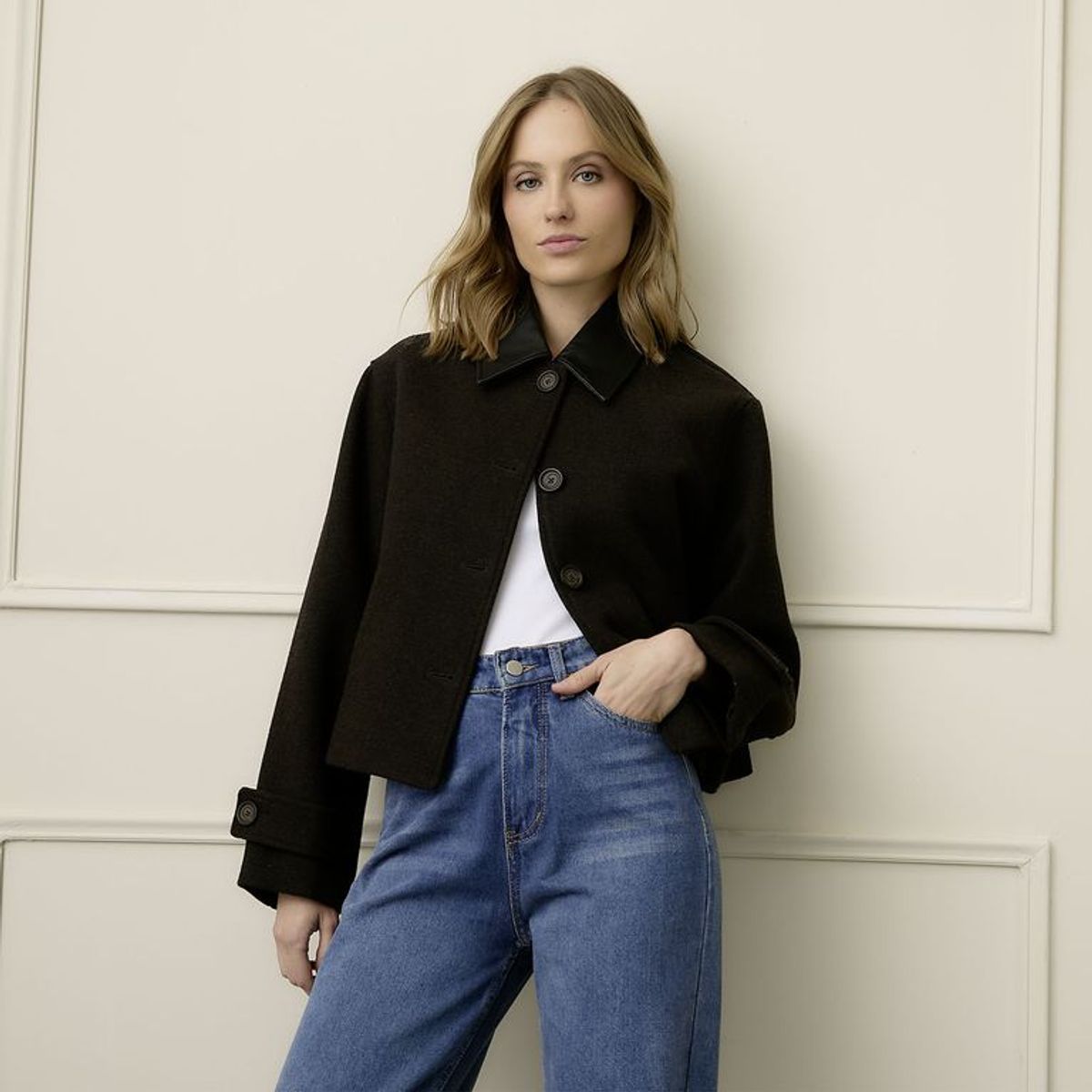 BASEMENT - Chaqueta Mujer de Lana Basement
