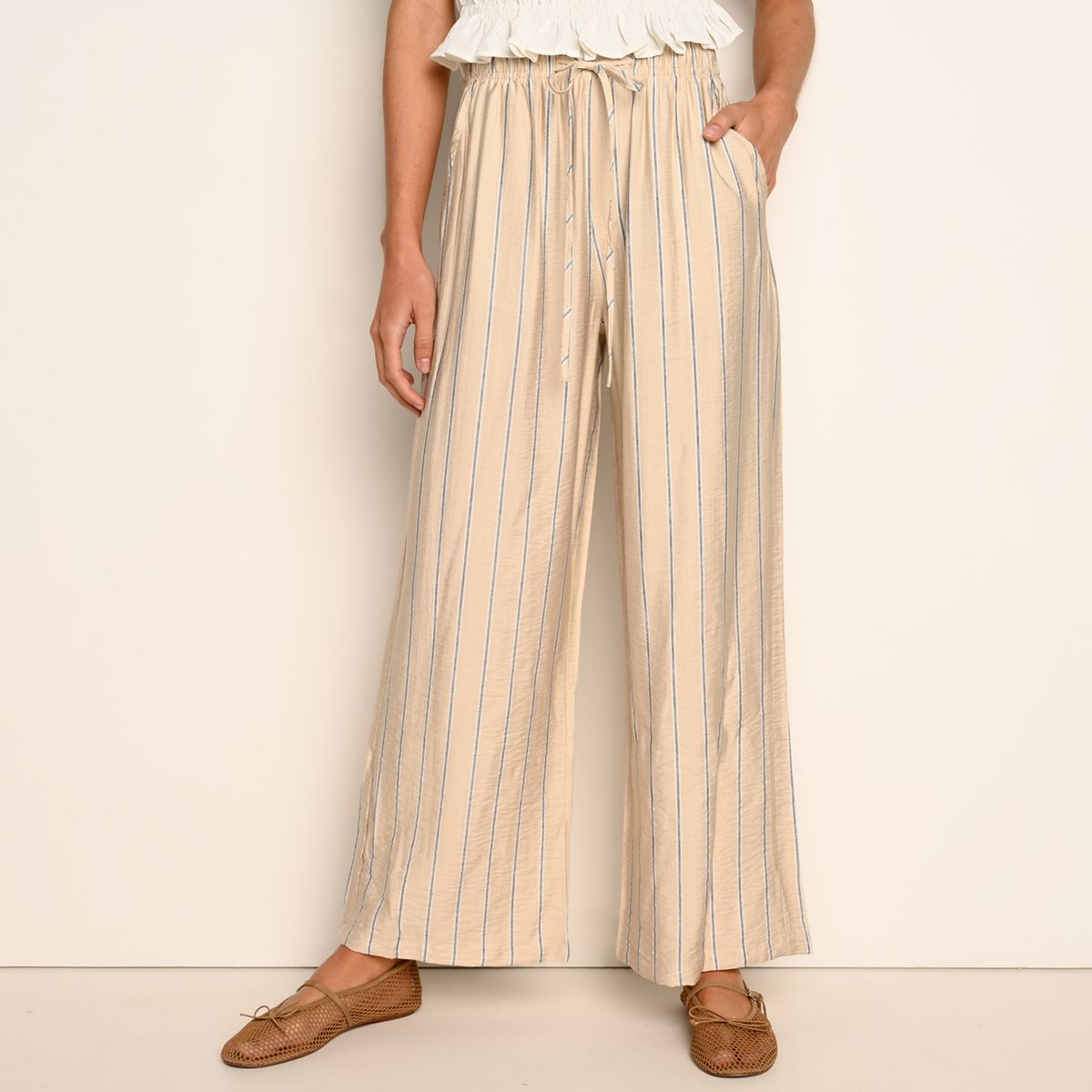 UNIVERSITY CLUB - Pantalón Wide Leg Mujer Tiro Medio University Club