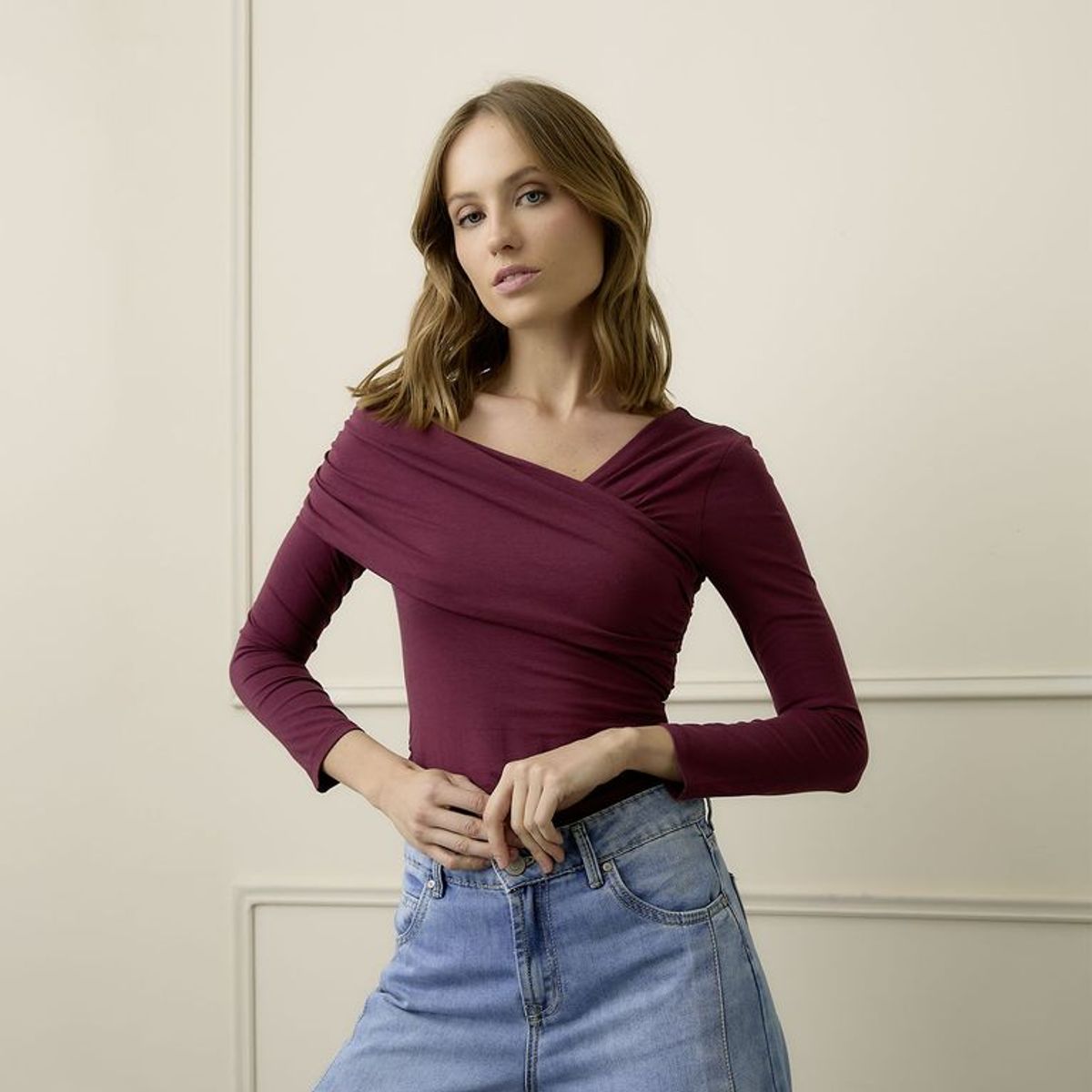 BASEMENT - Blusa Mujer Manga larga Basement
