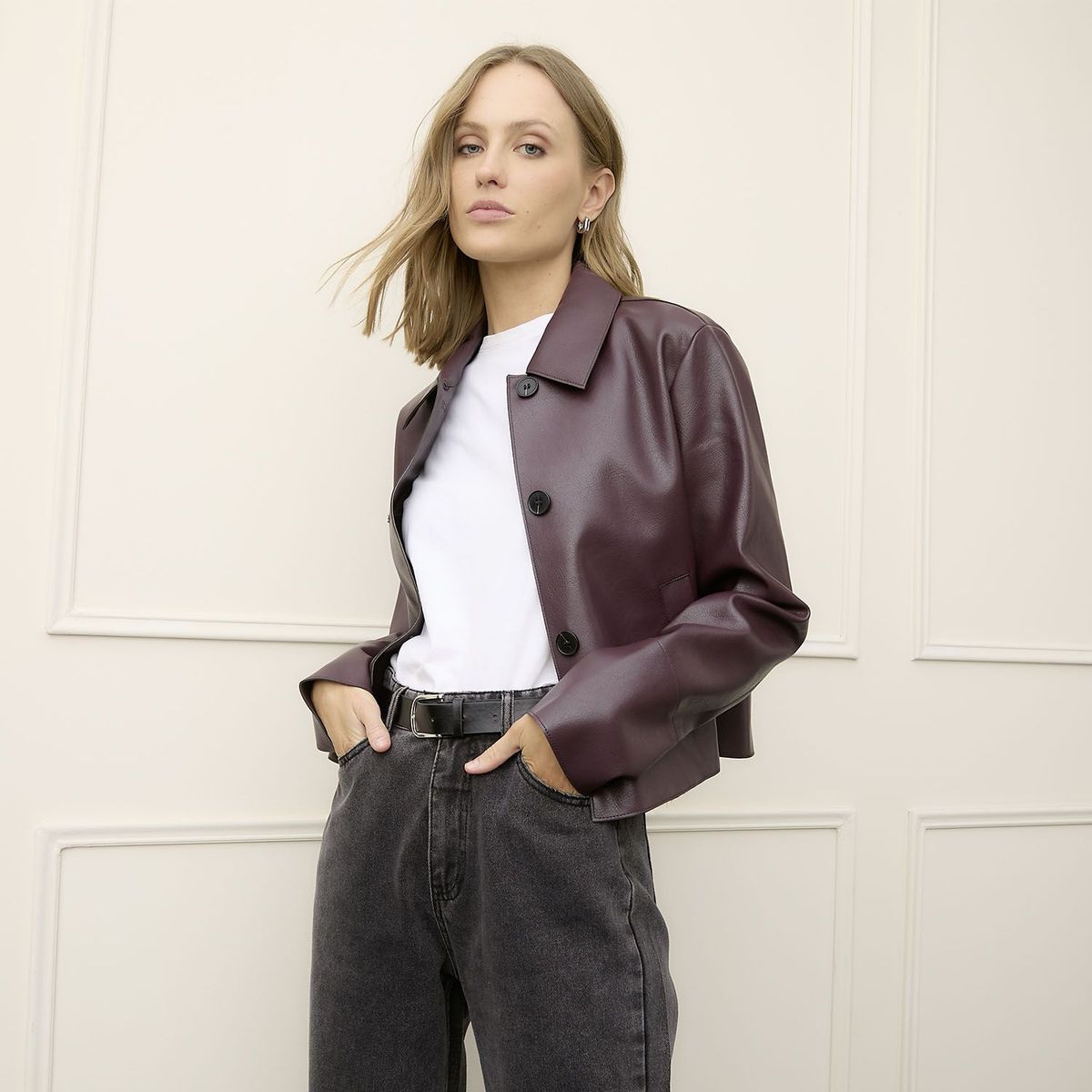 BASEMENT - Chaqueta Efecto cuero Mujer Basement