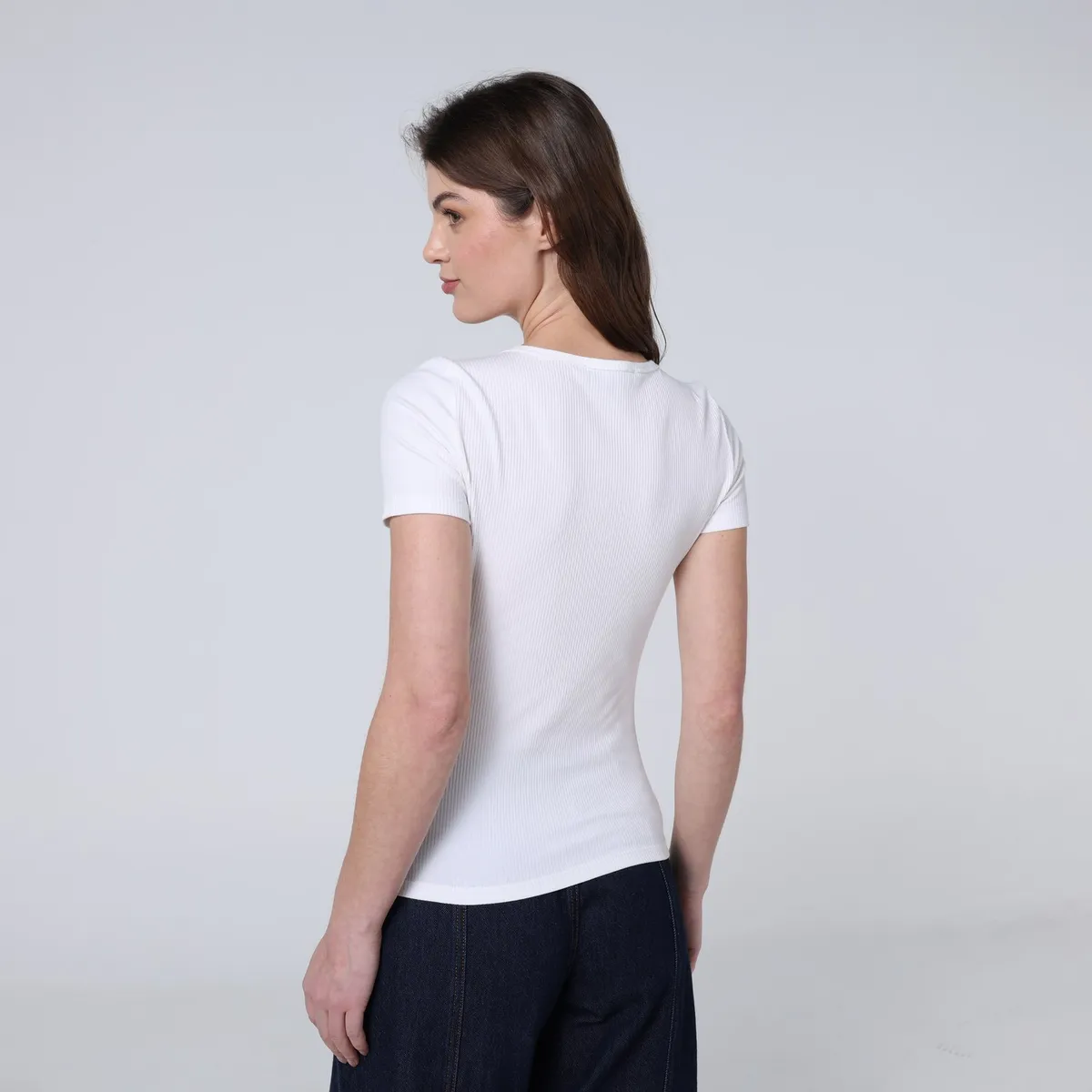 BASEMENT - Camiseta Mujer Manga corta de Algodón Basement