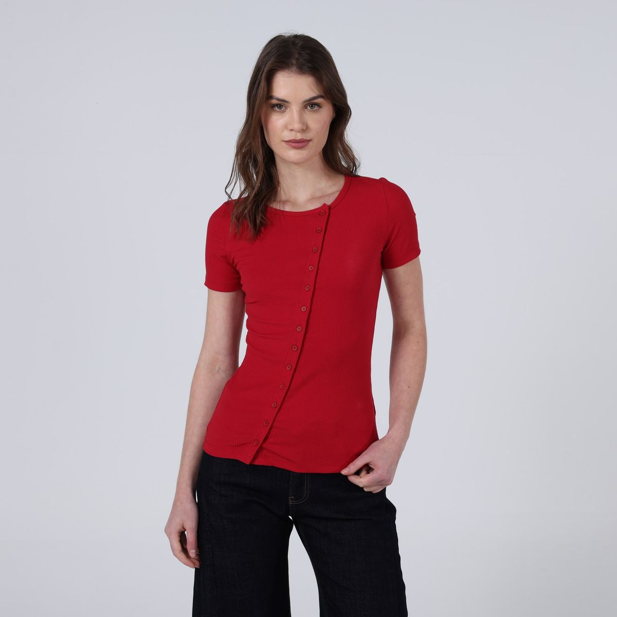 BASEMENT - Camiseta Mujer Manga corta de Algodón Basement