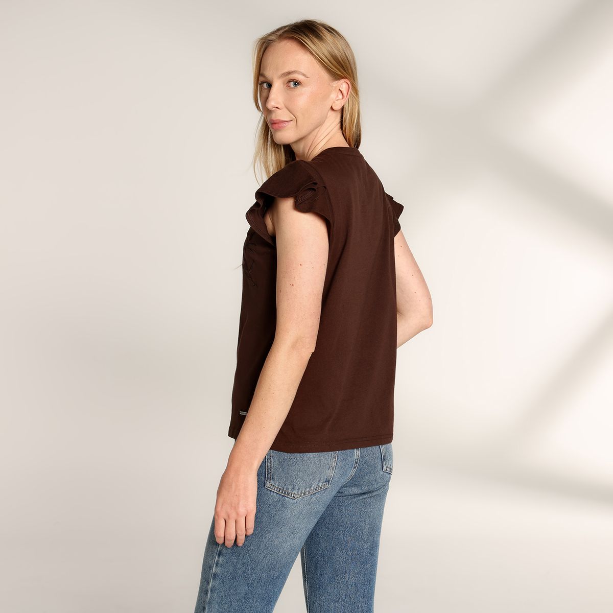 NEWPORT - Camiseta Mujer Bolero Manga Corta De Algodón Newport
