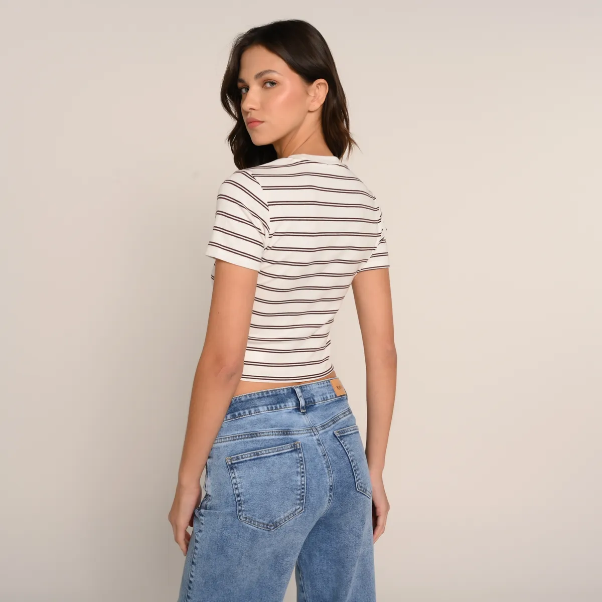 SYBILLA - Blusa Mujer Manga corta de Algodón Sybilla