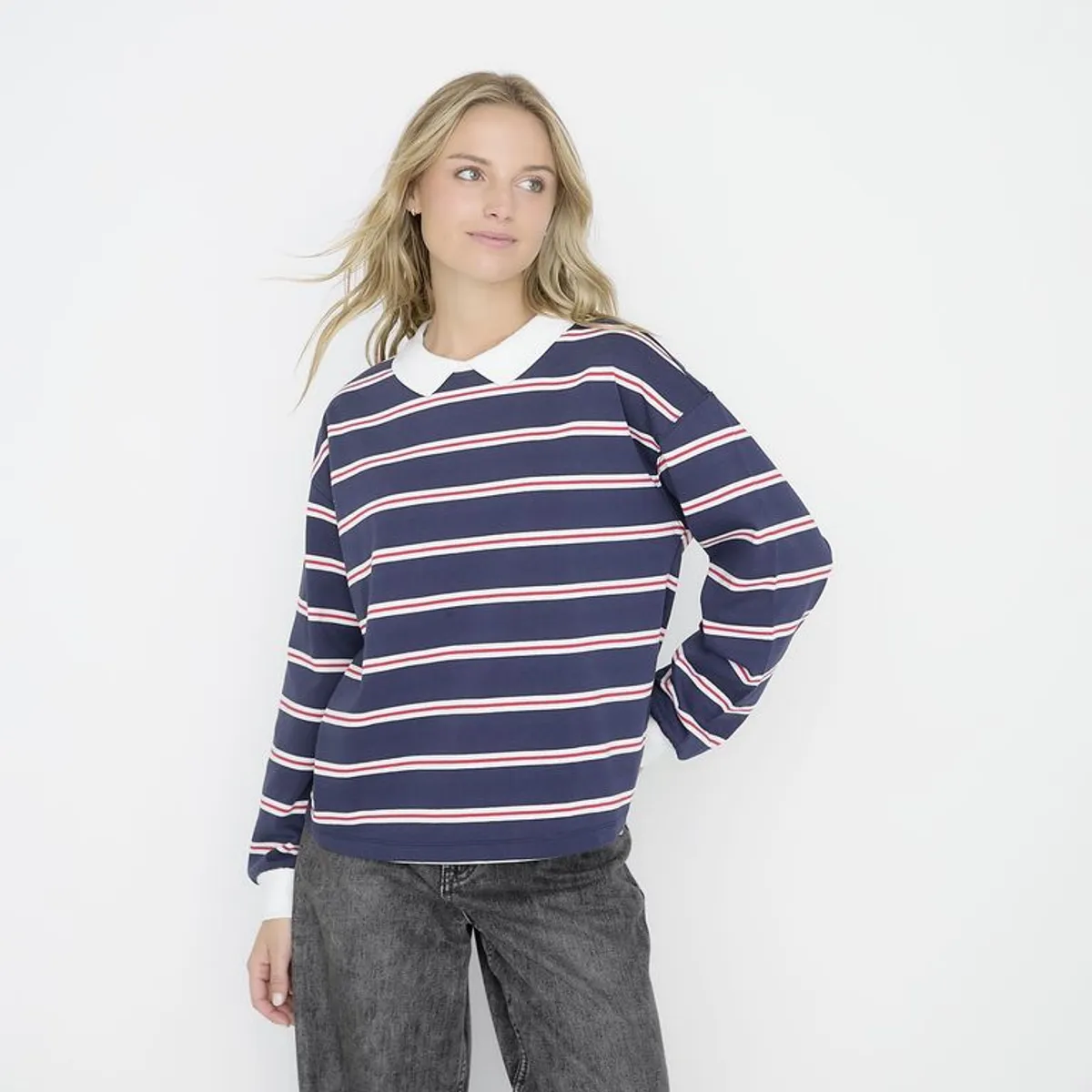 SYBILLA - Saco Mujer de Rayas Manga larga de Algodón Sybilla