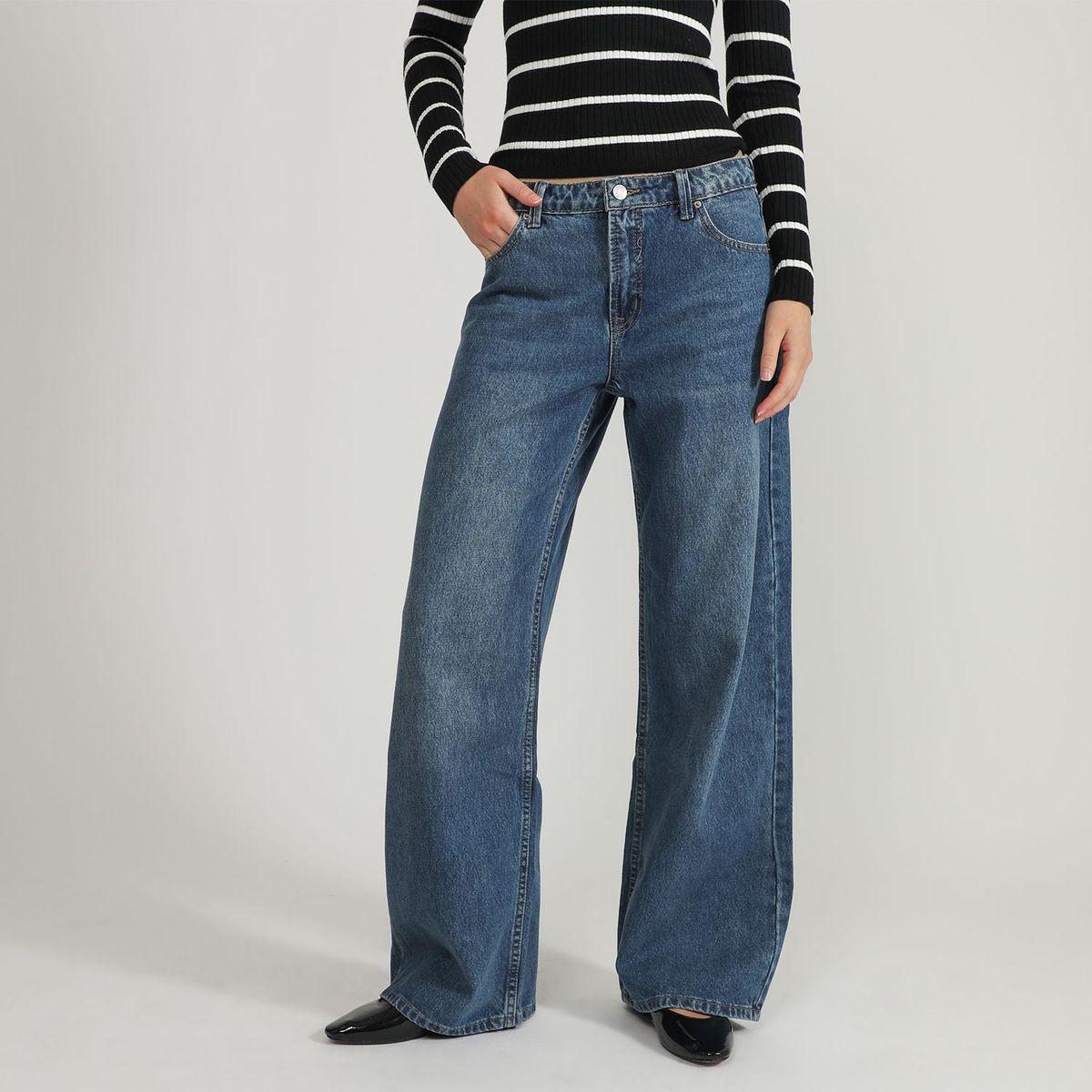 SYBILLA - Jean Wide leg Mujer Tiro medio Sybilla