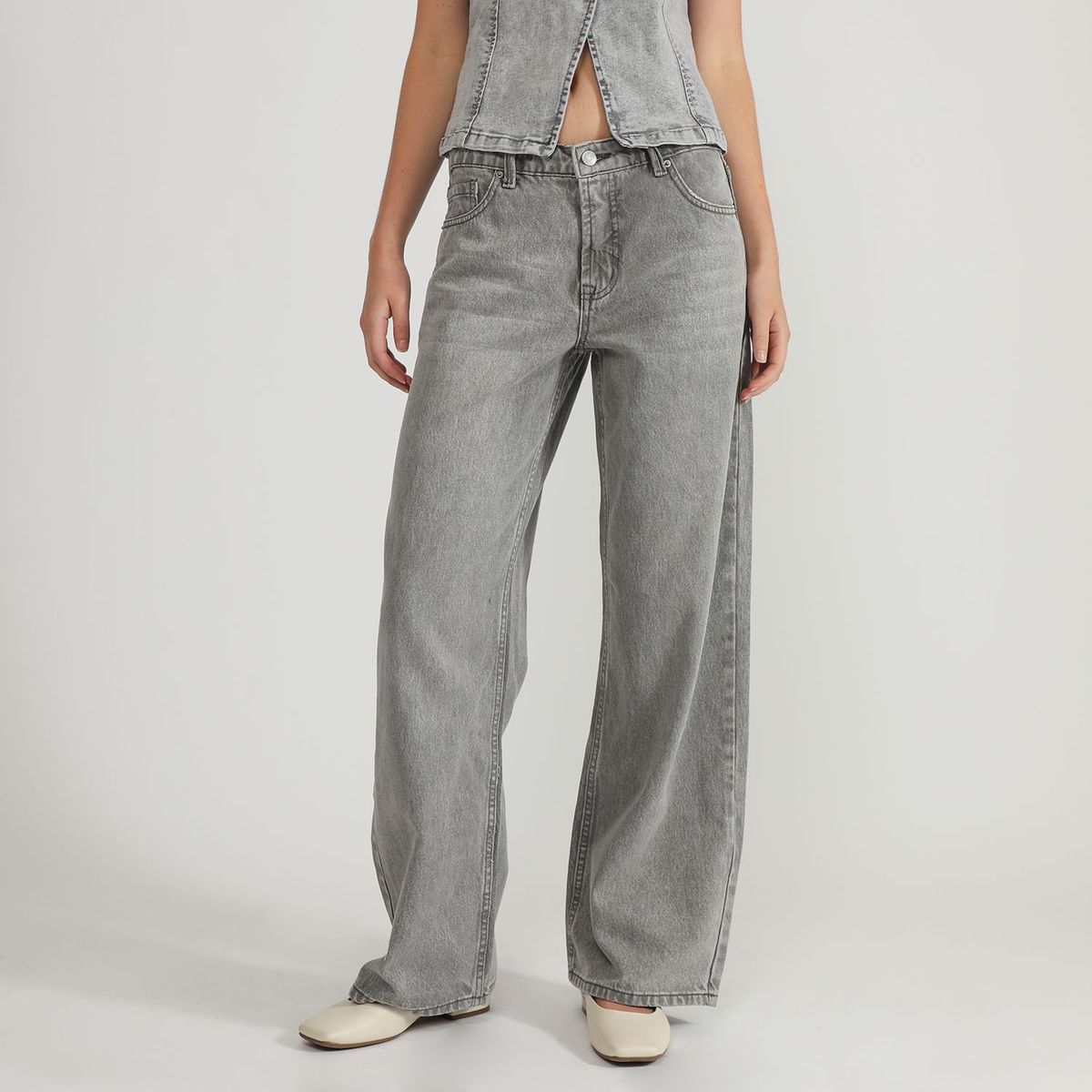 SYBILLA - Jean Wide leg Mujer Tiro medio Sybilla