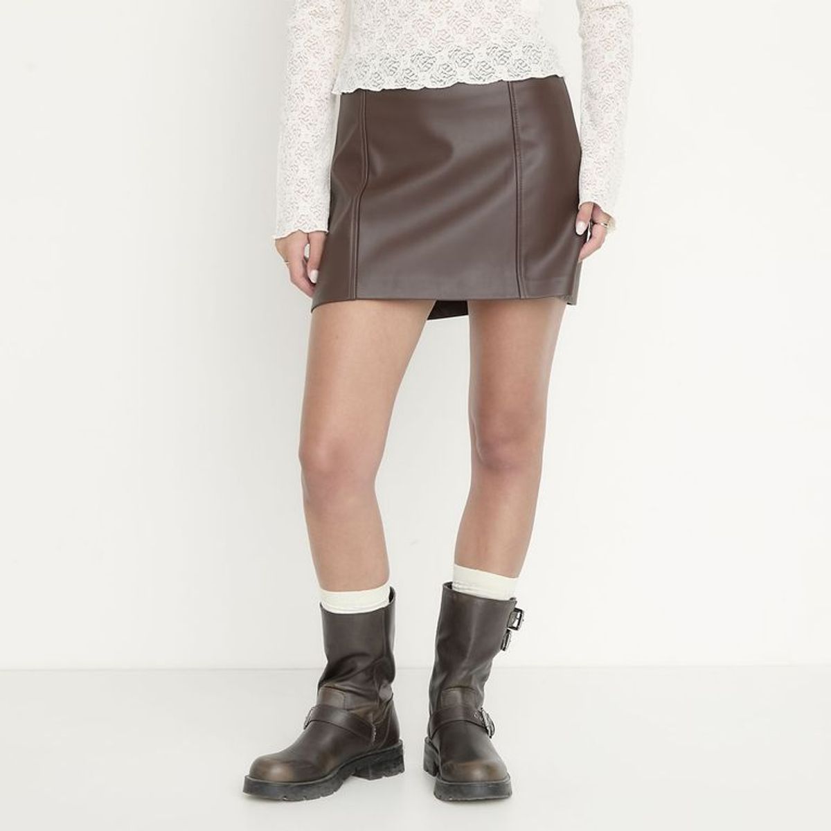 SYBILLA - Falda Mini Mujer Efecto cuero Sybilla