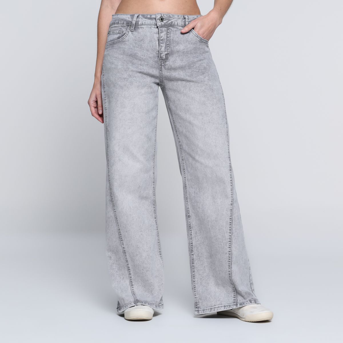 SYBILLA - Pantalón Wide leg Mujer Tiro medio de Algodón Sybilla