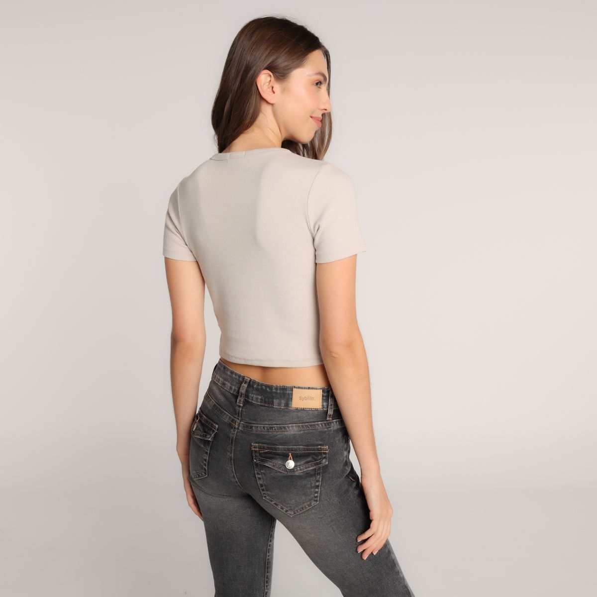 SYBILLA - Camiseta Mujer Manga corta de Algodón Sybilla
