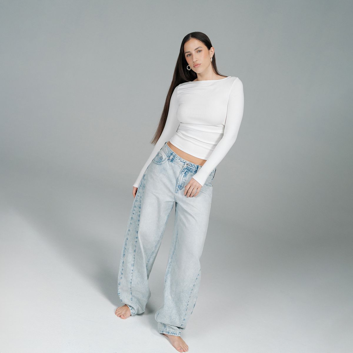 SYBILLA - Jean Baggy Mujer Tiro medio Sybilla