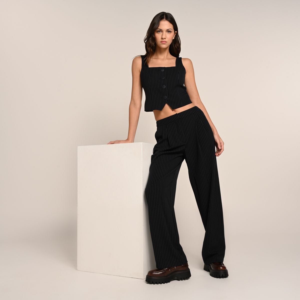 SYBILLA - Pantalón Recto Mujer Tiro medio Sybilla