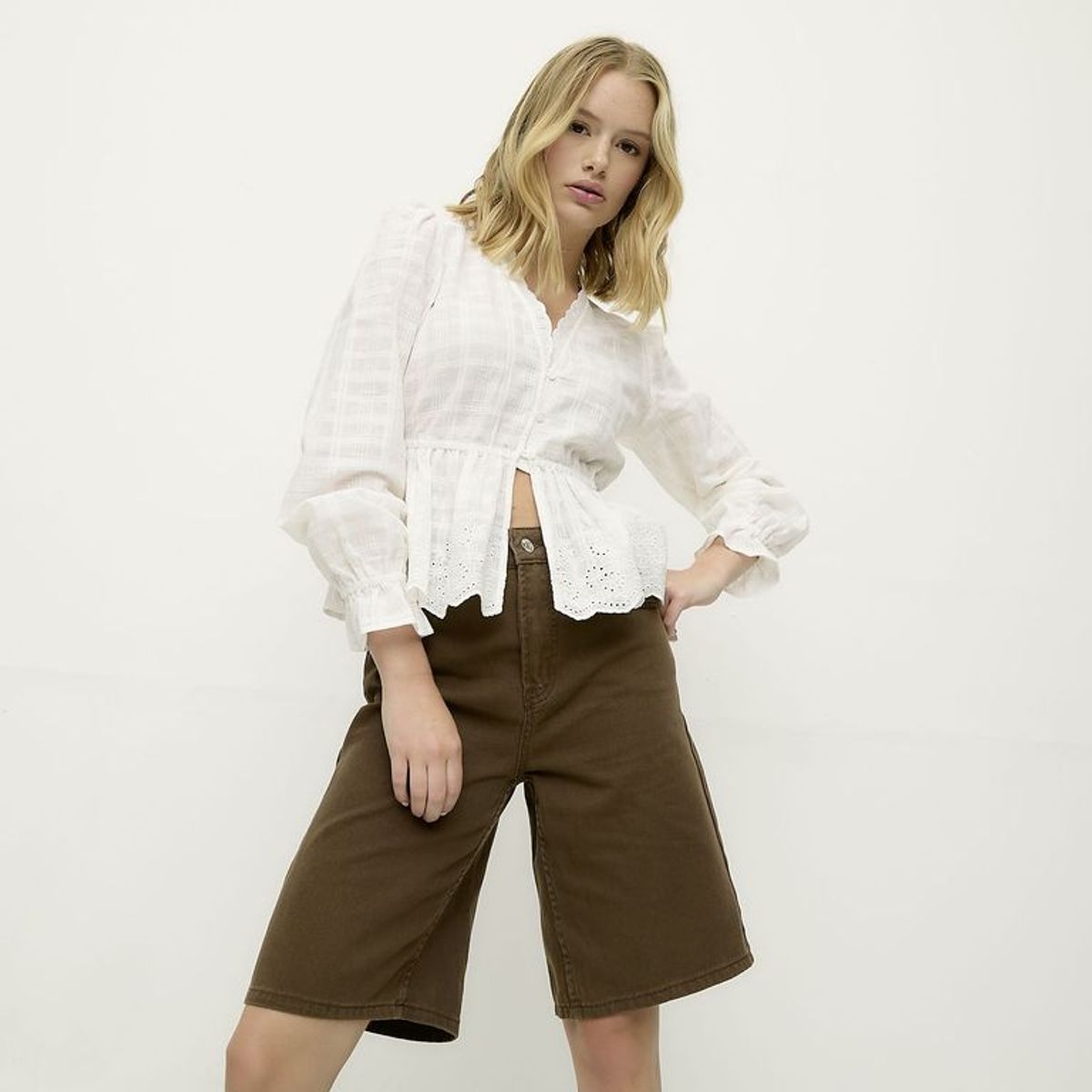 SYBILLA - Blusa Mujer Manga larga de Algodón Sybilla