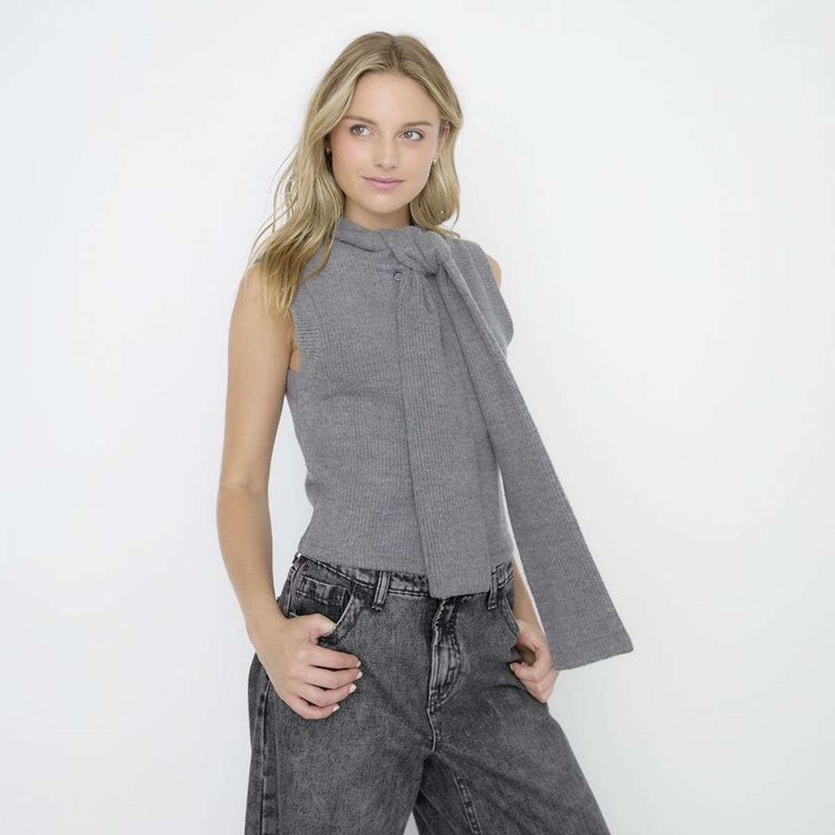 SYBILLA - Cardigan Mujer Anudada de Algodón Sybilla