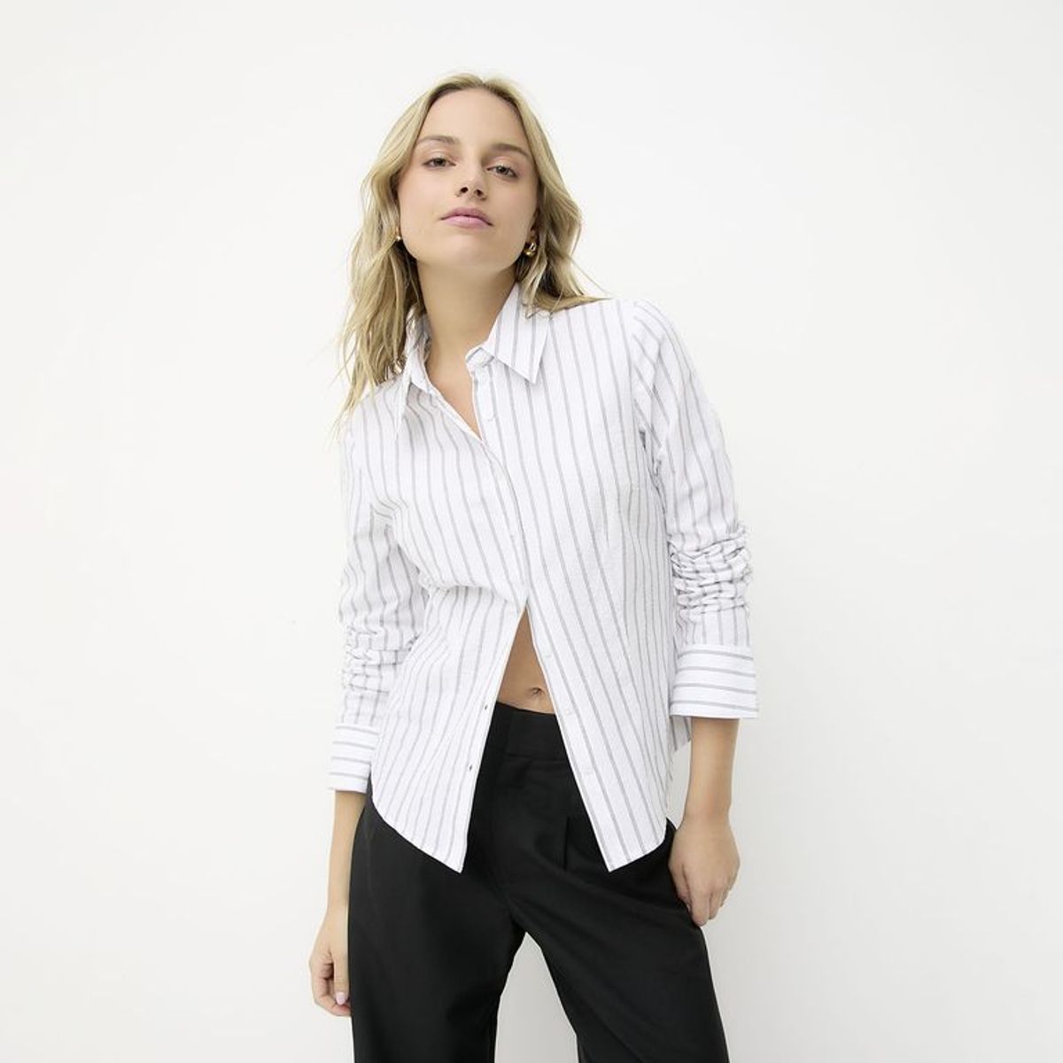 SYBILLA - Camisa Mujer Manga larga de Algodón Sybilla