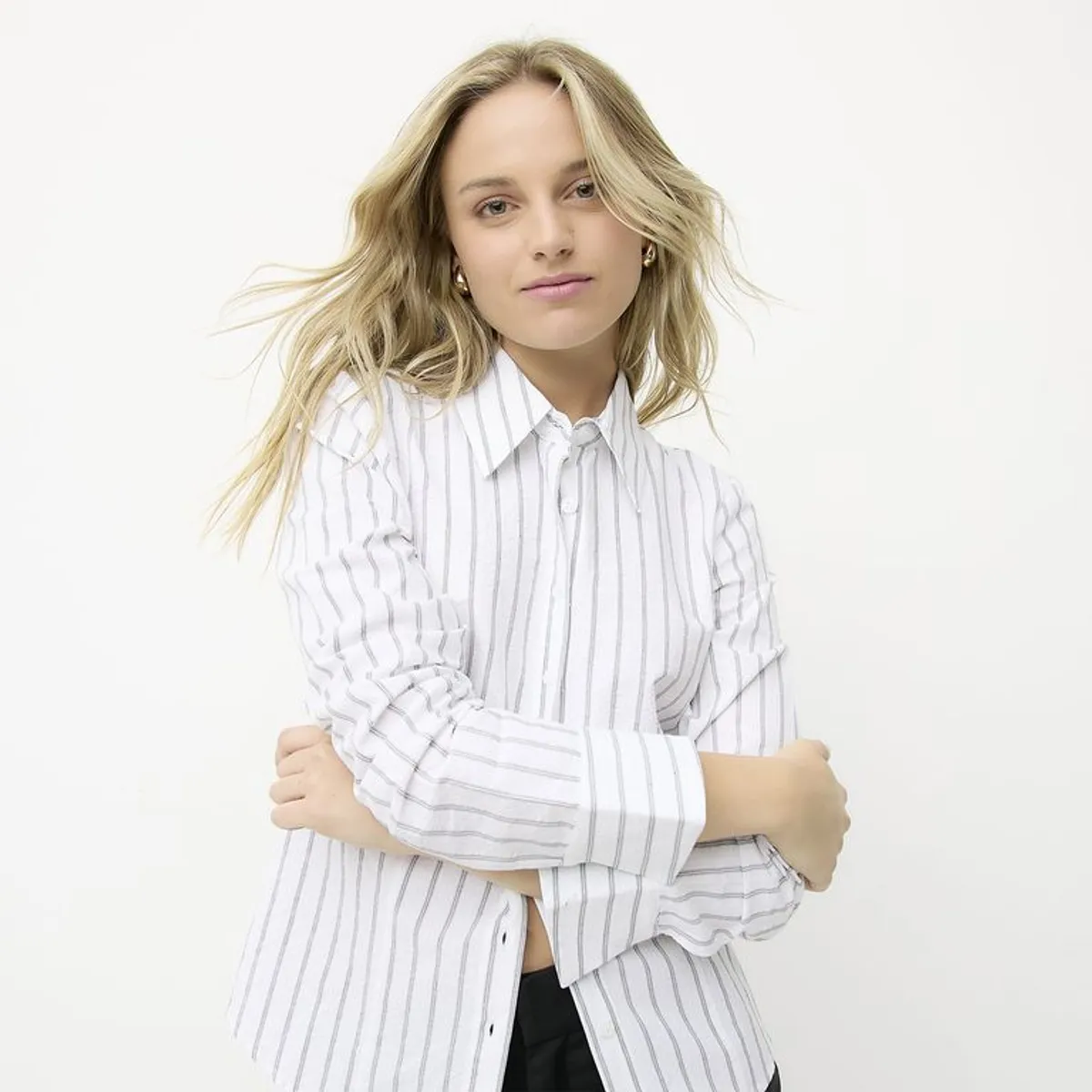 SYBILLA - Camisa Mujer Manga larga de Algodón Sybilla