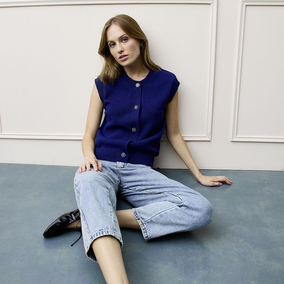 BASEMENT - Chaleco Mujer Tejido de Algodón Basement