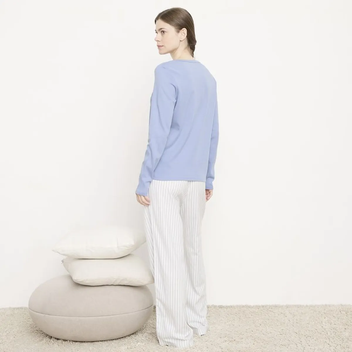 BENETTON - Pijama completa con pantalón para Mujer Manga larga  de Algodón Benetton 