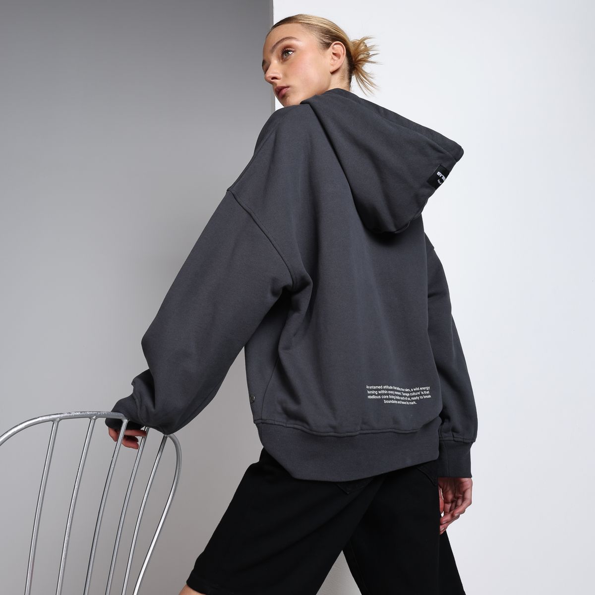 DENIMLAB - Hoodie Mujer con Estampado de Algodón Denimlab
