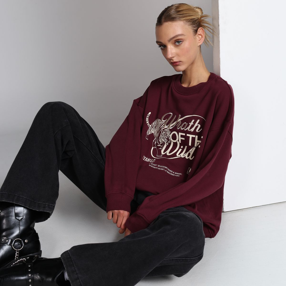DENIMLAB - Hoodie Mujer Estampado De Algodón Denimlab