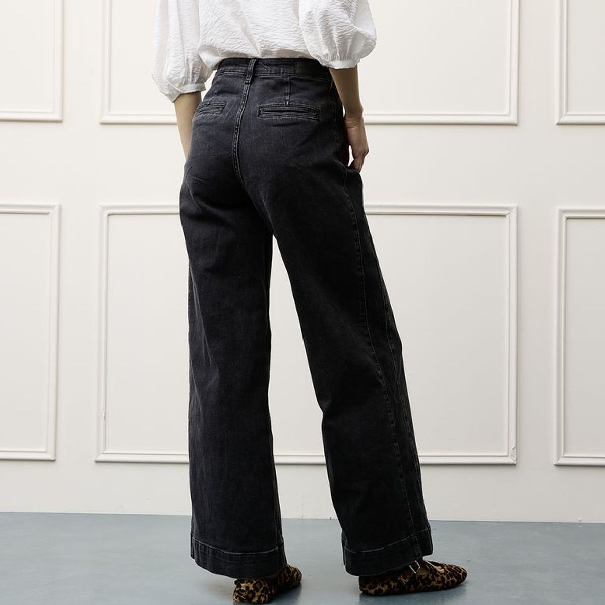 BASEMENT - Jean Wide leg Mujer Tiro medio de Algodón Basement