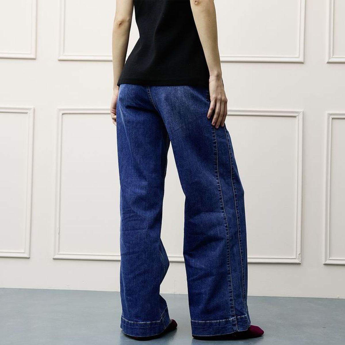 BASEMENT - Jean Wide leg Mujer Tiro medio de Algodón Basement