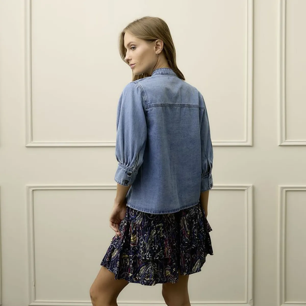 BASEMENT - Blusa Mujer Manga 3/4 de Algodón Basement