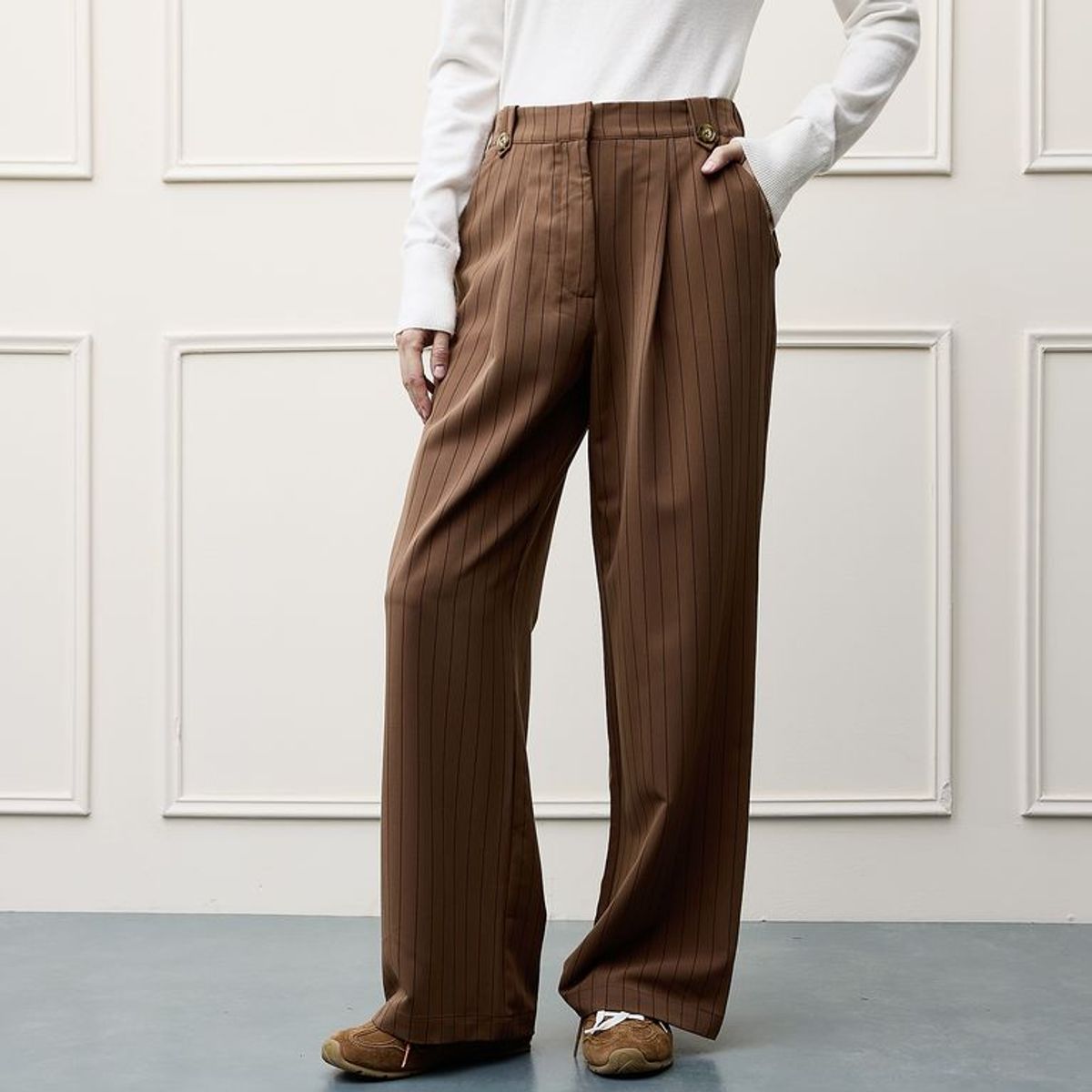 BASEMENT - Pantalón Wide leg Mujer Tiro medio Basement