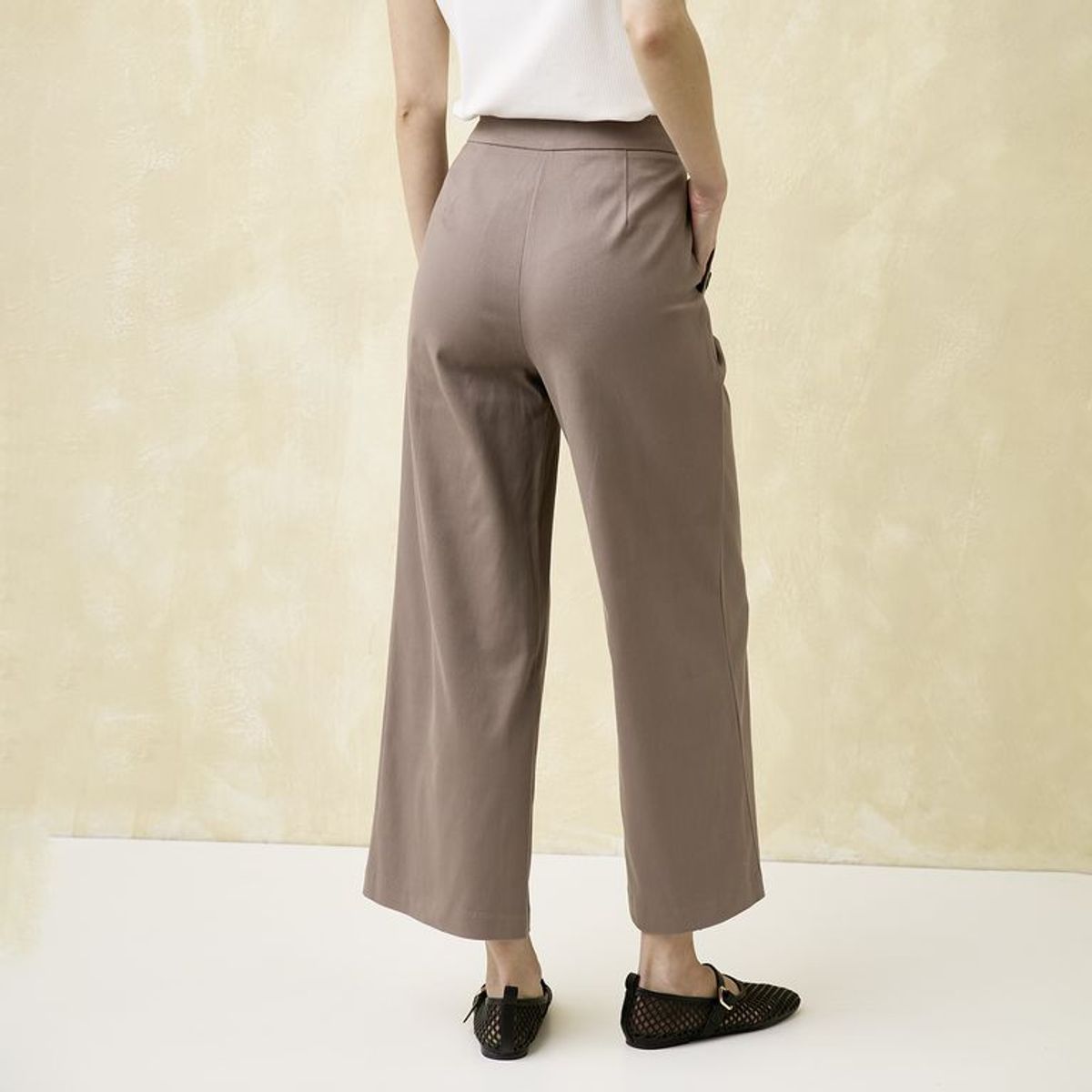 UNIVERSITY CLUB - Pantalón Recto Mujer Tiro medio de Algodón Iniversity Club