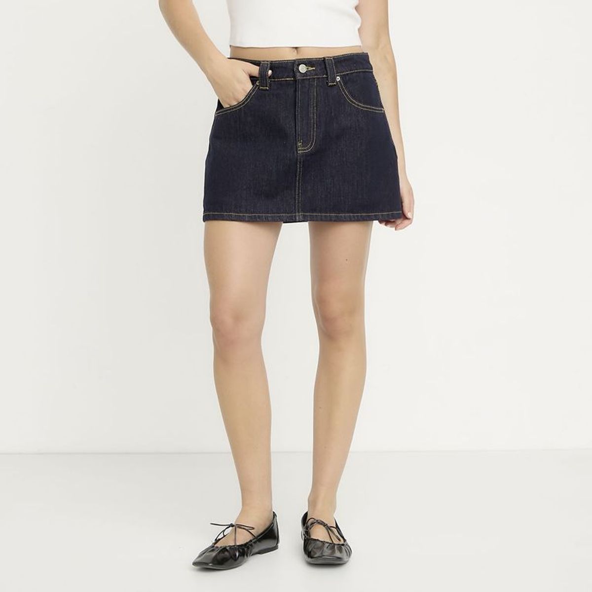 SYBILLA - Falda de jean Mini Mujer de Algodón Sybilla