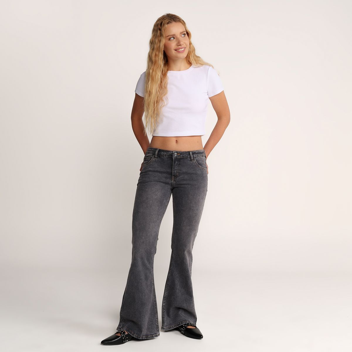 SYBILLA - Jean Flare Mujer Tiro medio Sybilla