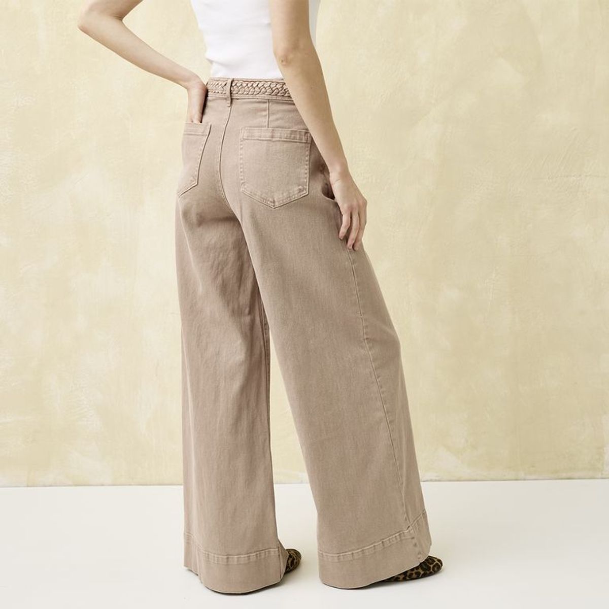 UNIVERSITY CLUB - Jean Wide leg Mujer Tiro medio de Algodón University club