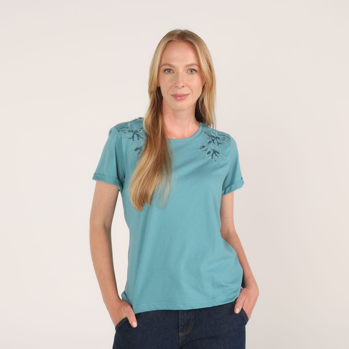 NEWPORT - Camiseta Mujer Manga corta de Algodón Newport