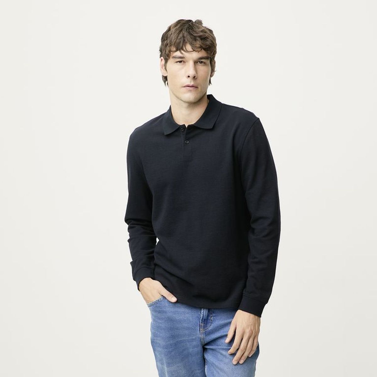 BASEMENT - Camiseta polo Hombre Manga larga de Algodón Basement