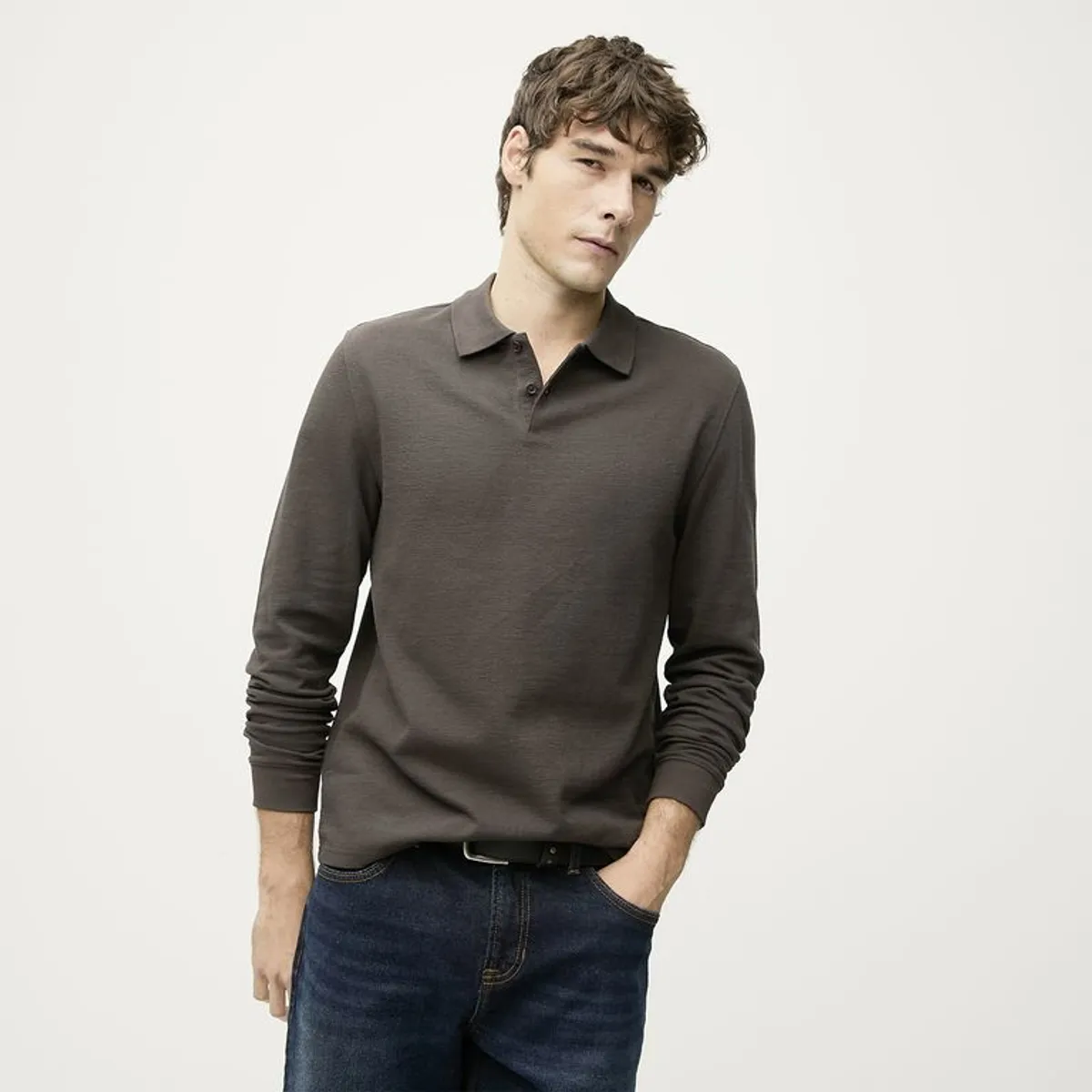 BASEMENT - Camiseta polo Hombre Manga larga de Algodón Basement