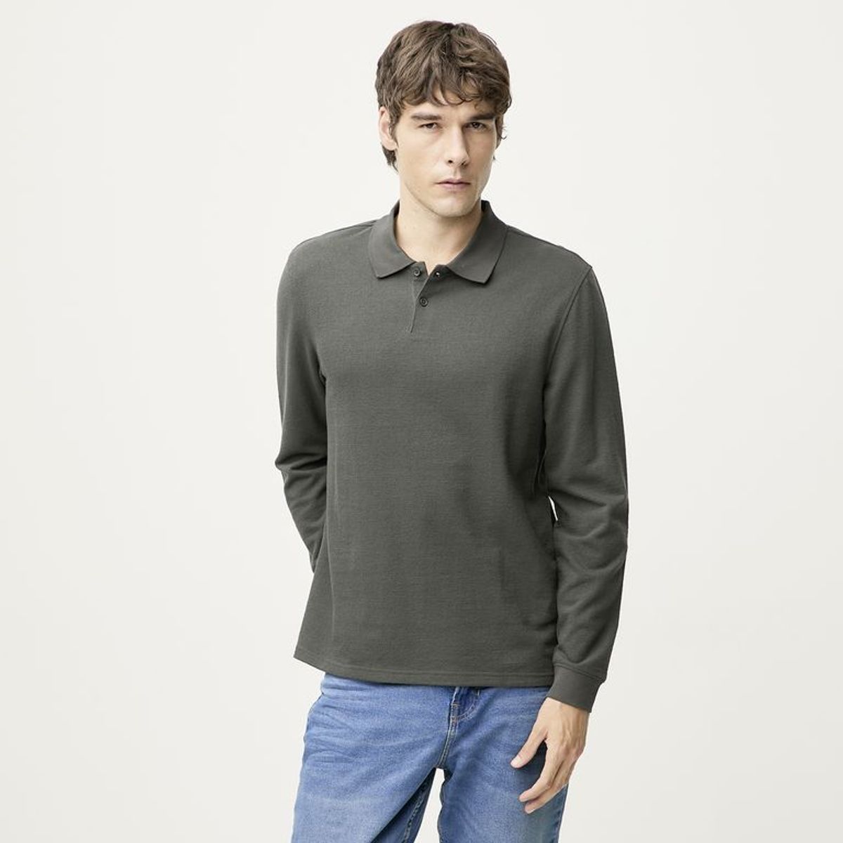 BASEMENT - Camiseta polo Hombre Manga larga de Algodón Basement