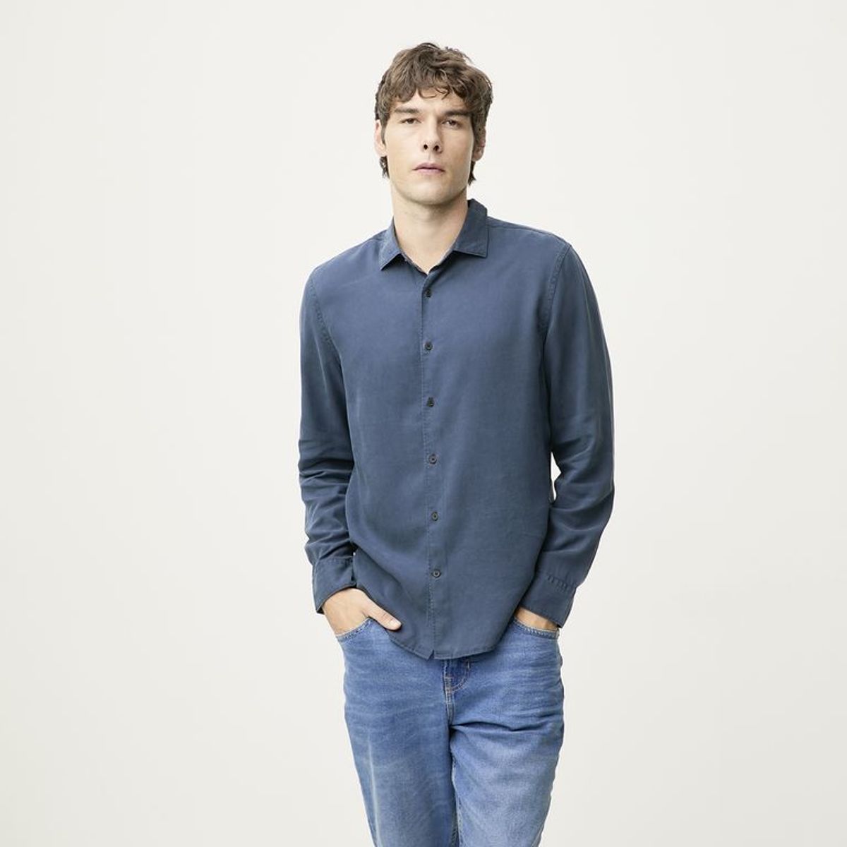 BASEMENT - Camisa Hombre Manga Larga Basement