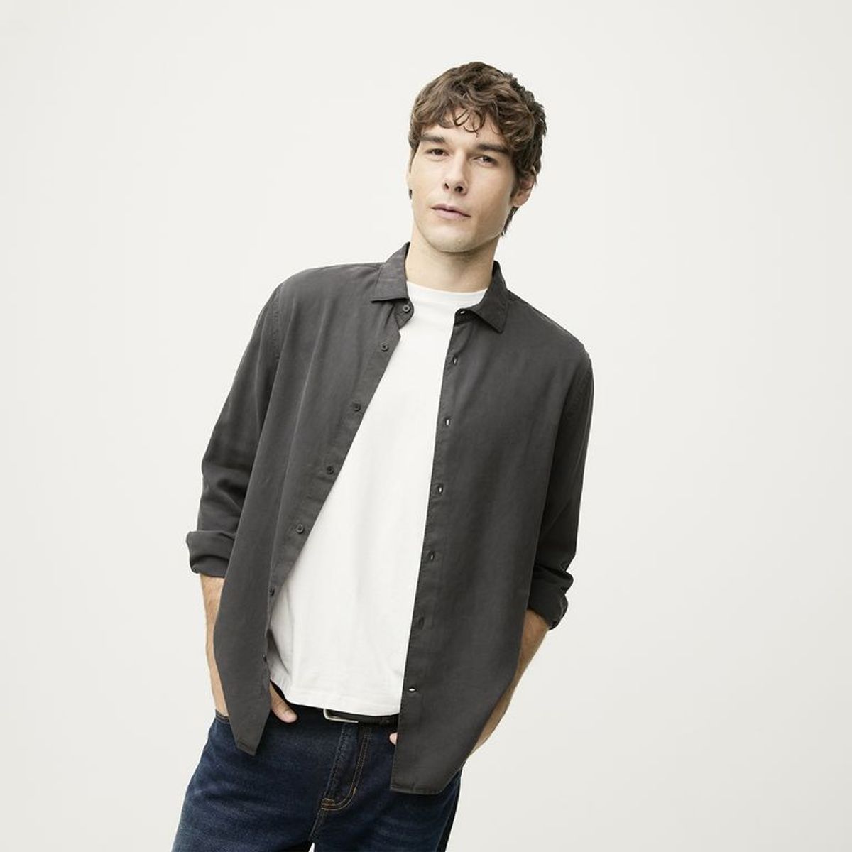 BASEMENT - Camisa Hombre Manga Larga Basement