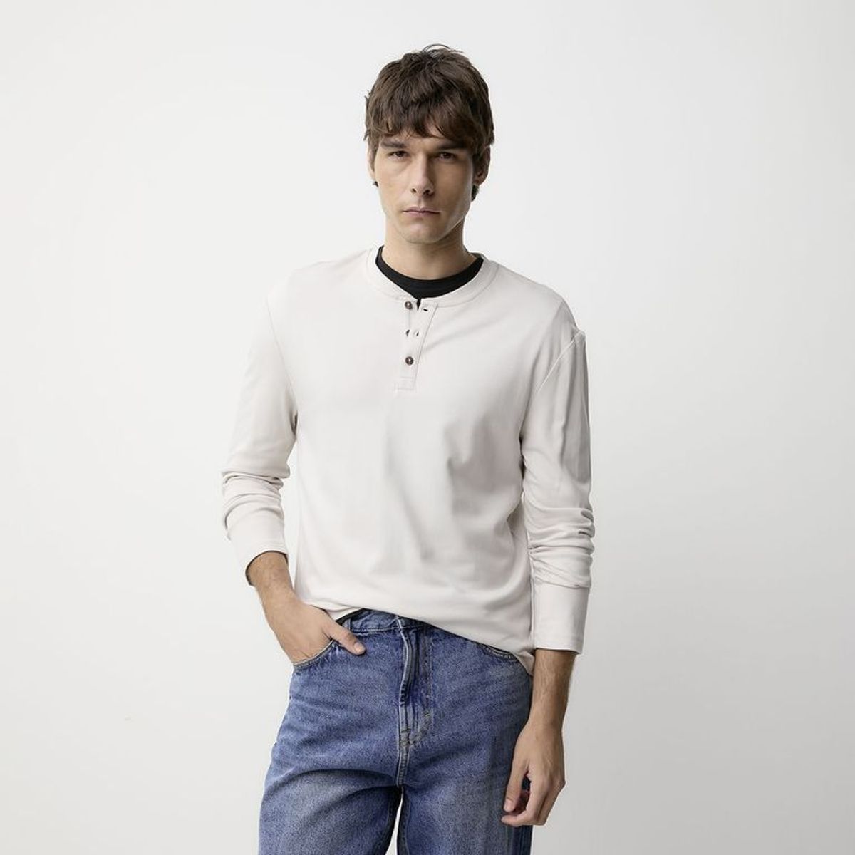 BASEMENT - Camiseta Hombre Manga Larga  Basement