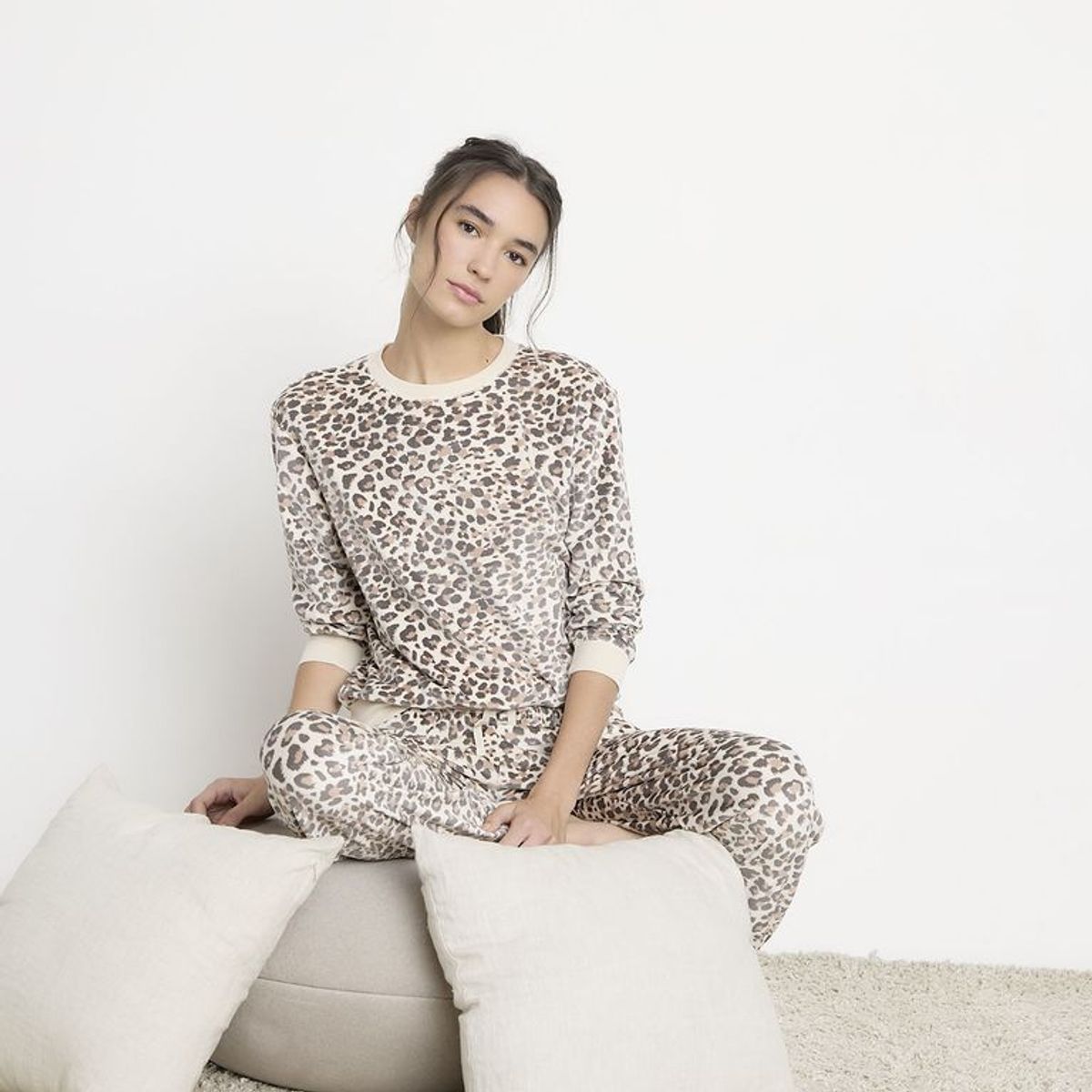 SYBILLA - Pijama completa para Mujer Manga larga Blu