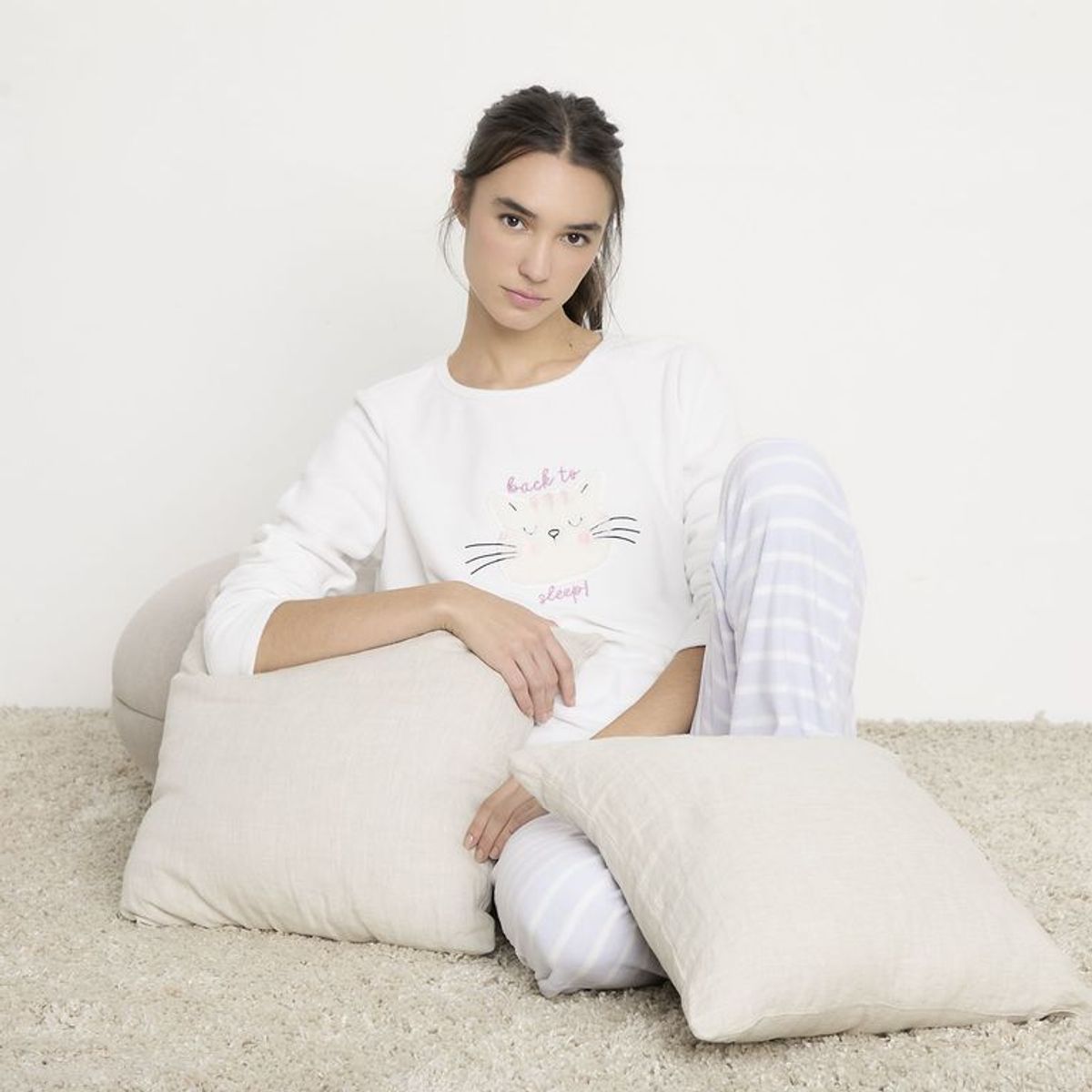 SYBILLA - Pijama completa con pantalón Mujer Manga larga Sybilla