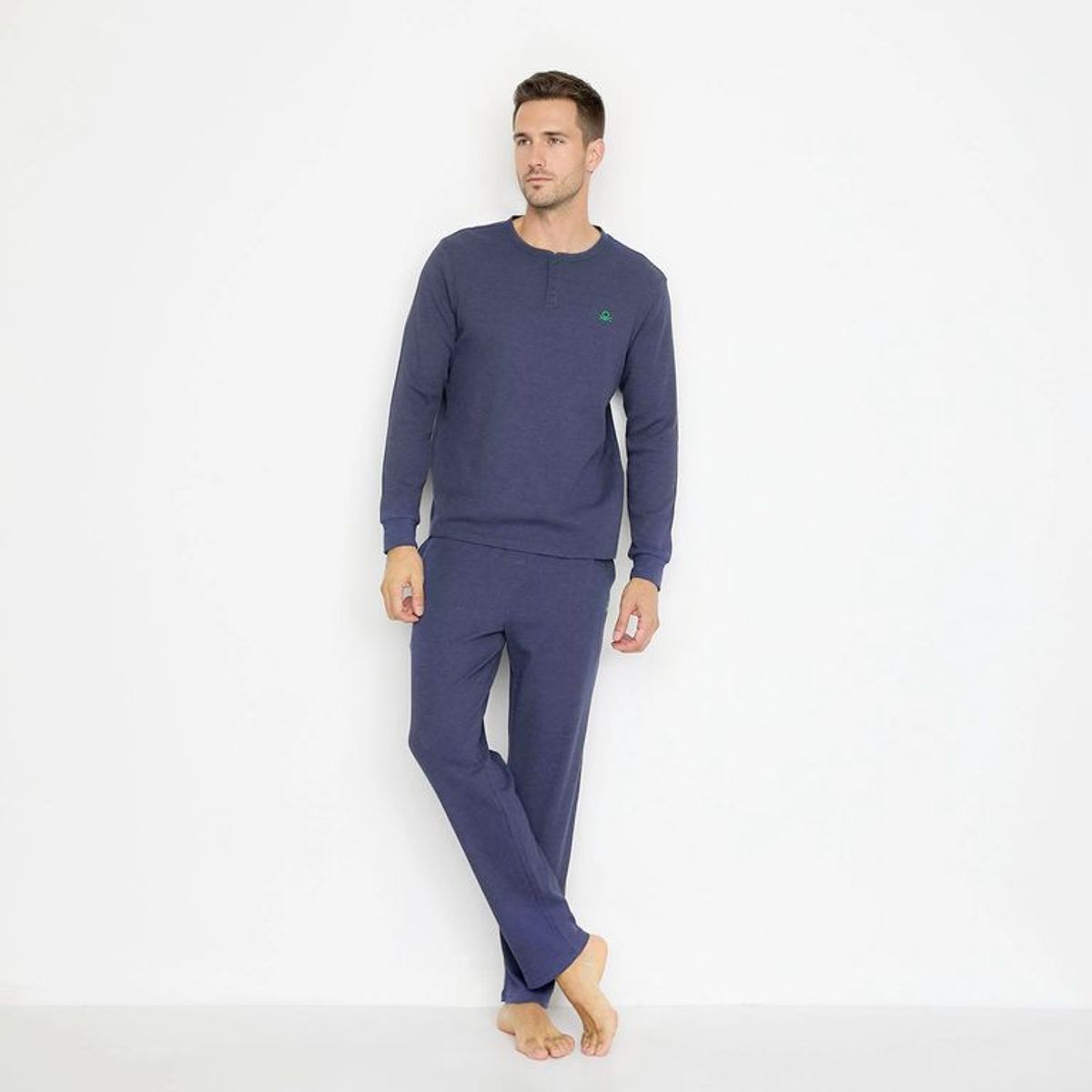 BENETTON - Pijama Hombre Largo Manga larga de Algodón Benetton