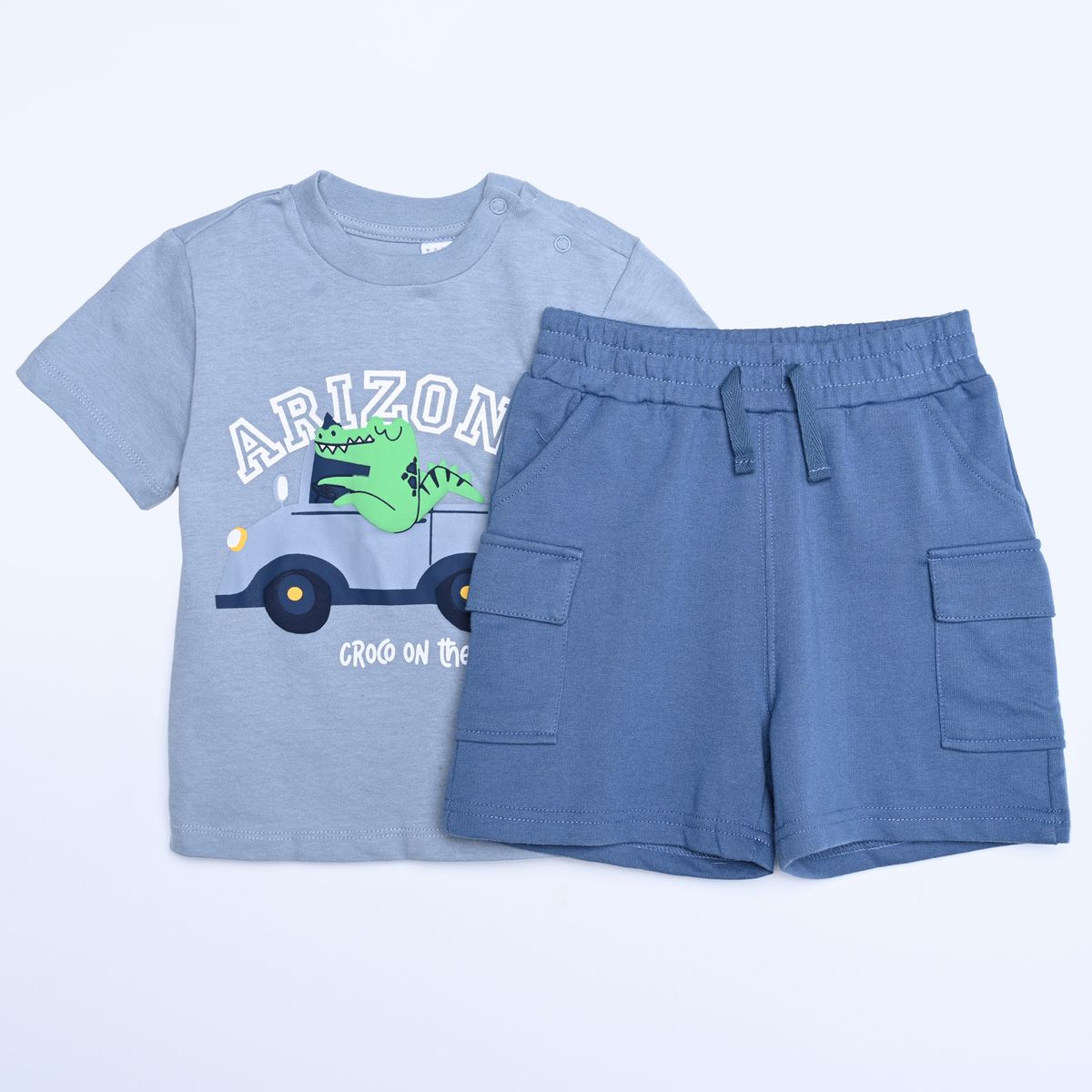 YAMP - Conjunto Camiseta Manga corta + Short para Bebé niño en Algodón Yamp