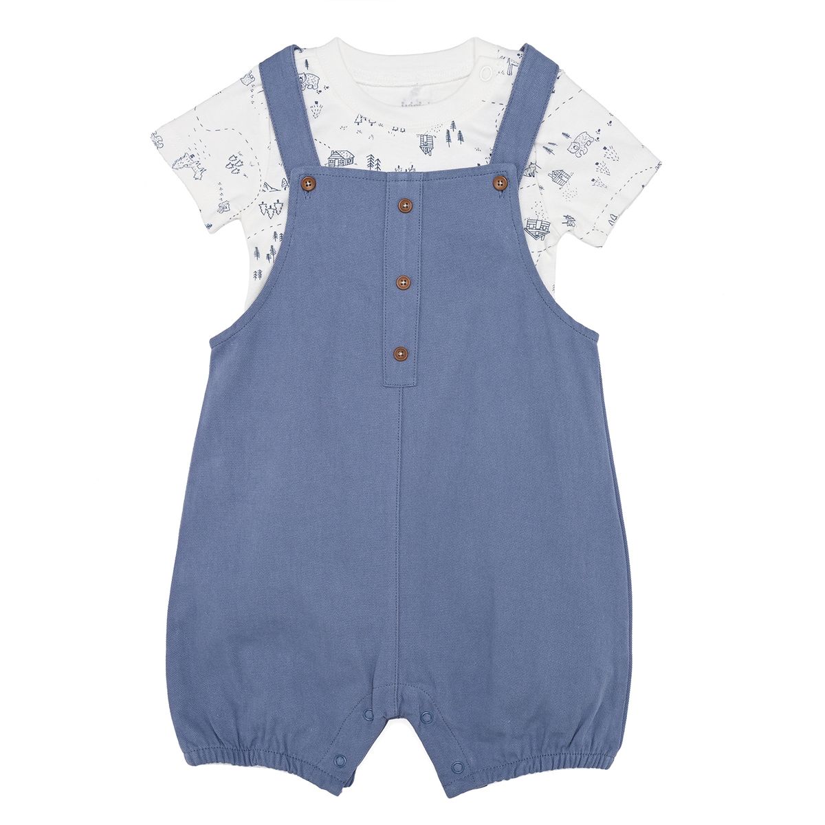 YAMP - Conjunto Enterizo + Camiseta Manga Corta manga corta para Bebé niño en Algodón Yamp