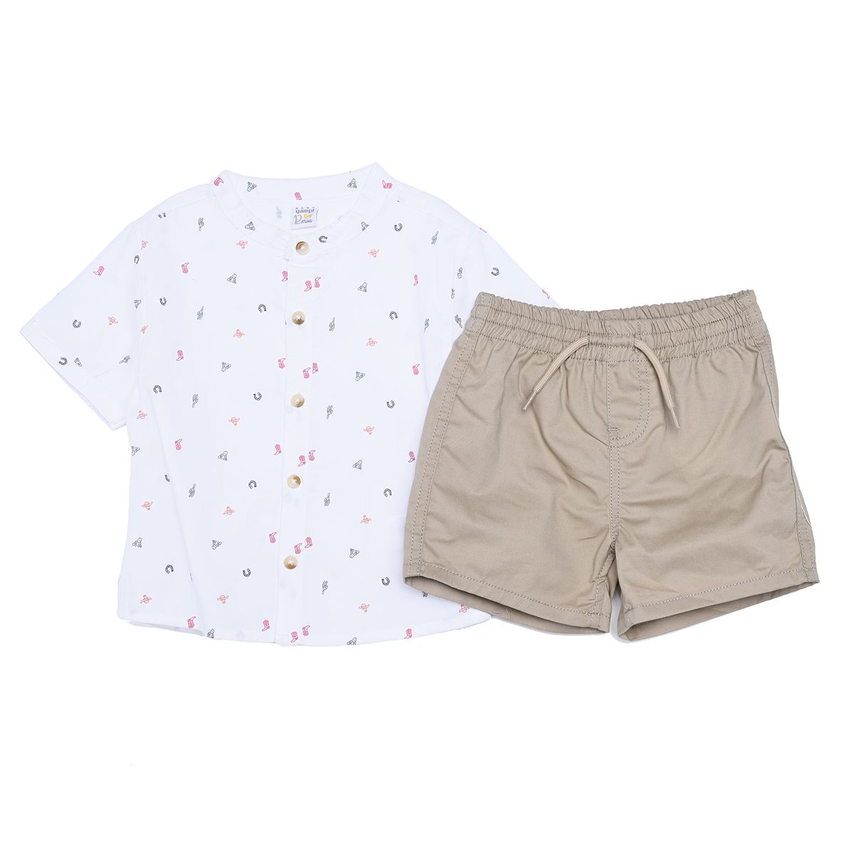 YAMP - Conjunto Camiseta Manga Corta manga corta + short para Bebé niño en Algodón Yamp