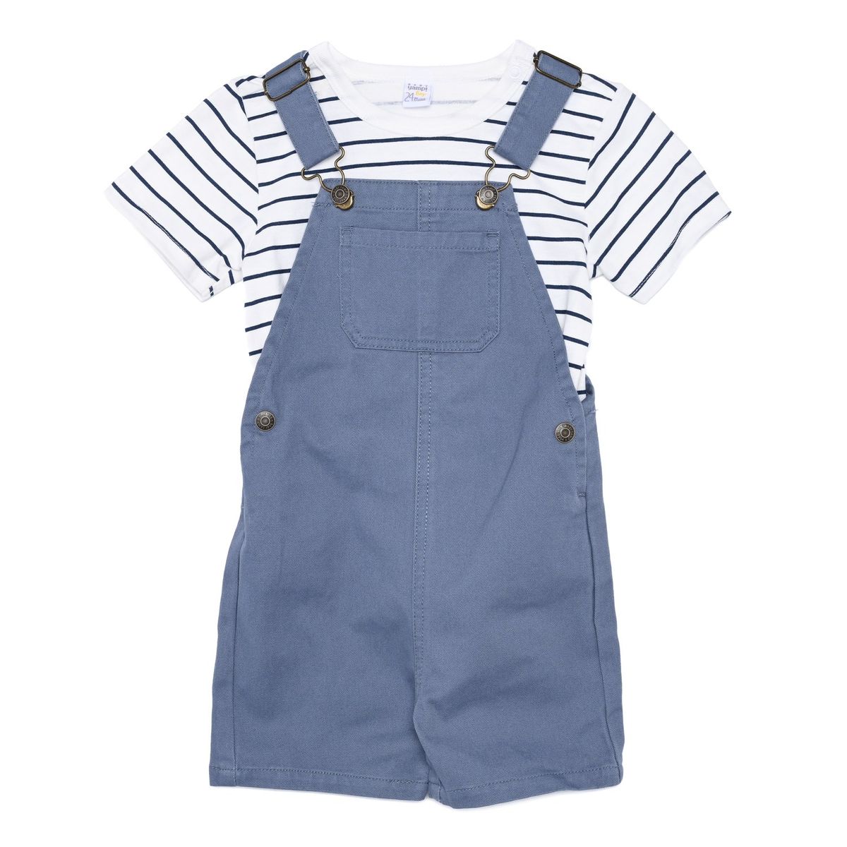 YAMP - Conjunto Overol + Camiseta manga corta para Bebé niño en Algodón Yamp