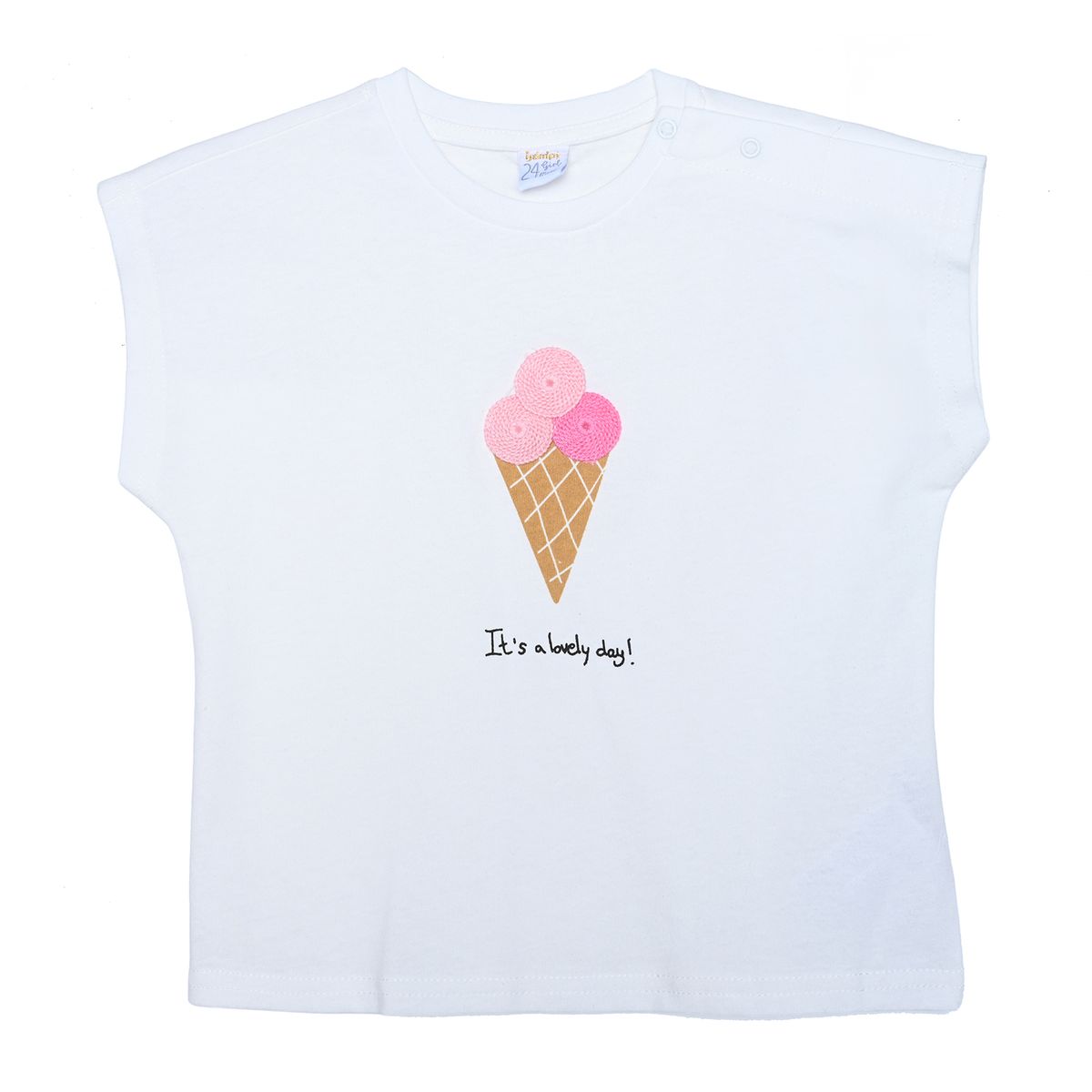 YAMP - Camiseta Manga Corta para Bebé niña con Estampado de Algodón Yamp